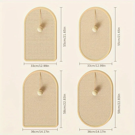 WhimsyWoven Sisal Cat Scratching Mat – Rustic Charm & Playful Delight for Your Feline Friend