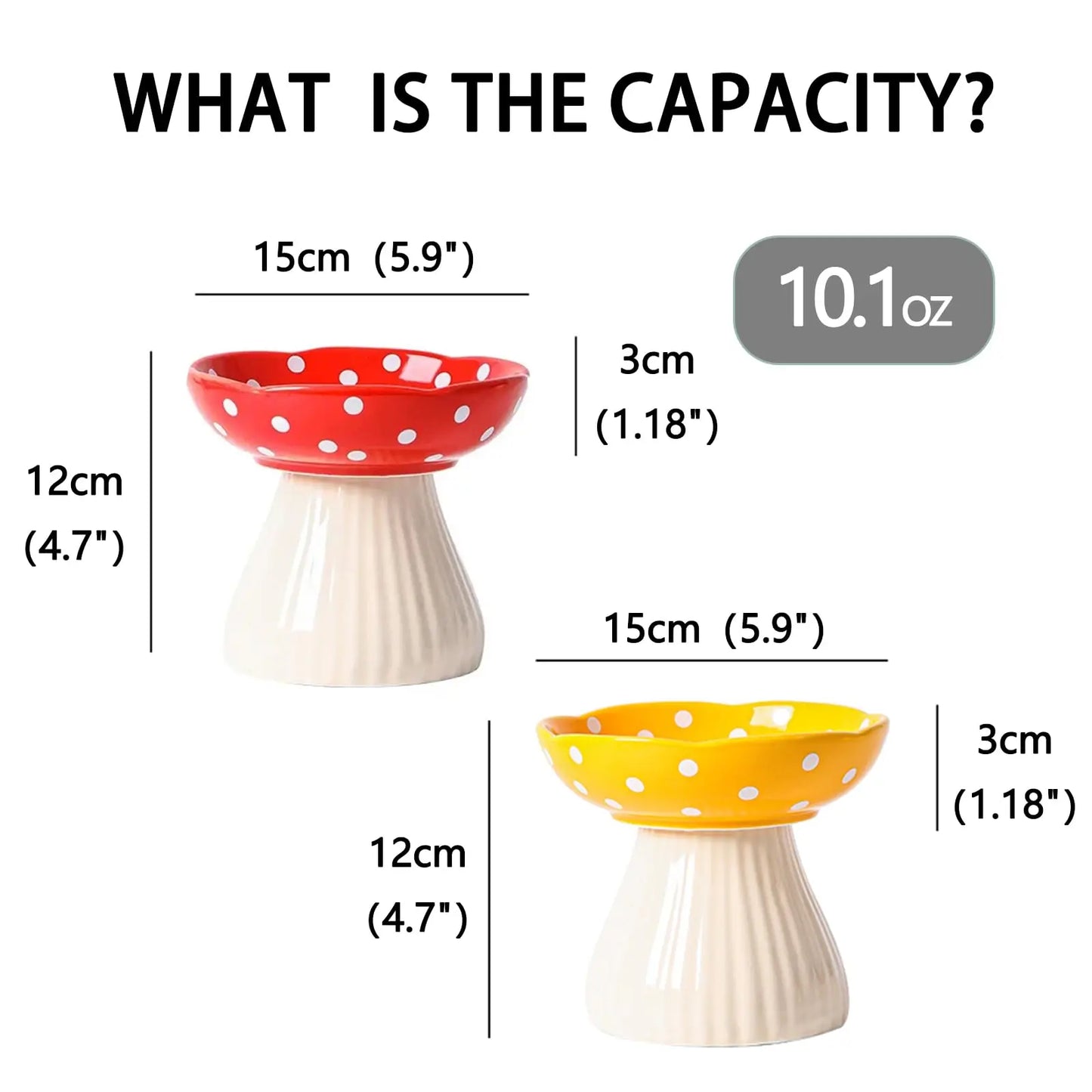 Mushroom Grove Ceramic Cat Bowl – Boho Elevated Dish for Cats