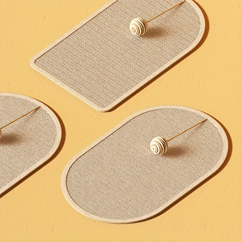 WhimsyWoven Sisal Cat Scratching Mat – Rustic Charm & Playful Delight for Your Feline Friend