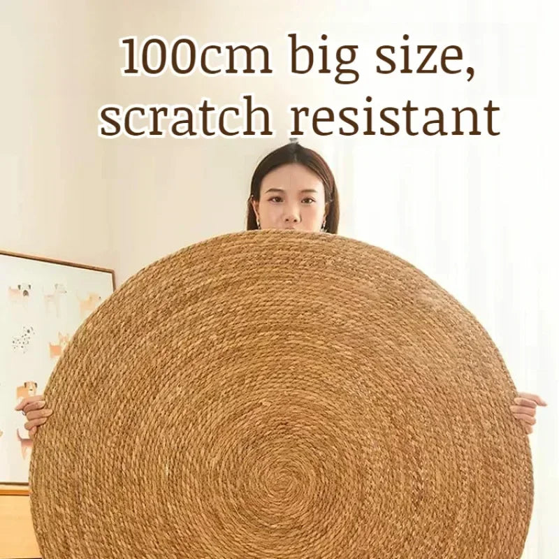 Boho-Inspired Rattan Cat Mat – Dual-Purpose Scratching Pad & Cozy Lounger