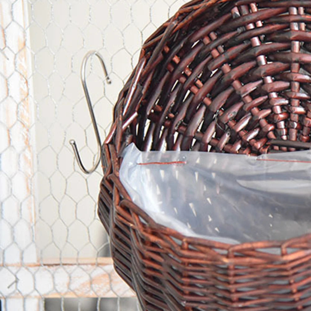 Handwoven Rattan Planter – Hanging Wicker Pot for Flowers, Vines & Herbs