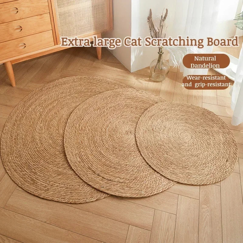 Boho-Inspired Rattan Cat Mat – Dual-Purpose Scratching Pad & Cozy Lounger